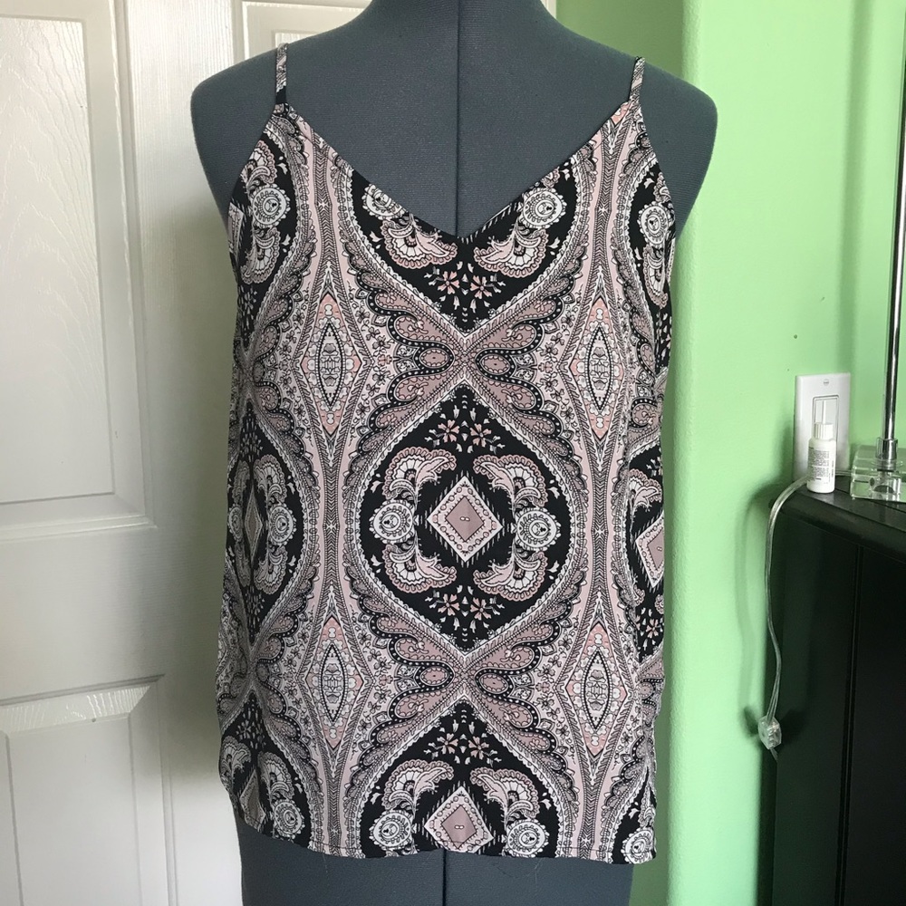 AQUA Capsule Paisley Spaghetti Strap Blouse